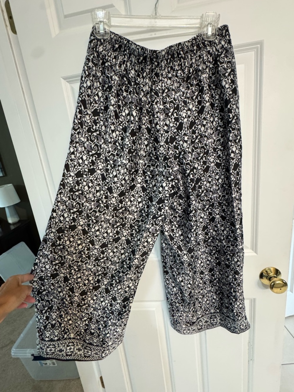 Max Studio Black & White Wide-Leg Pull-On Pants